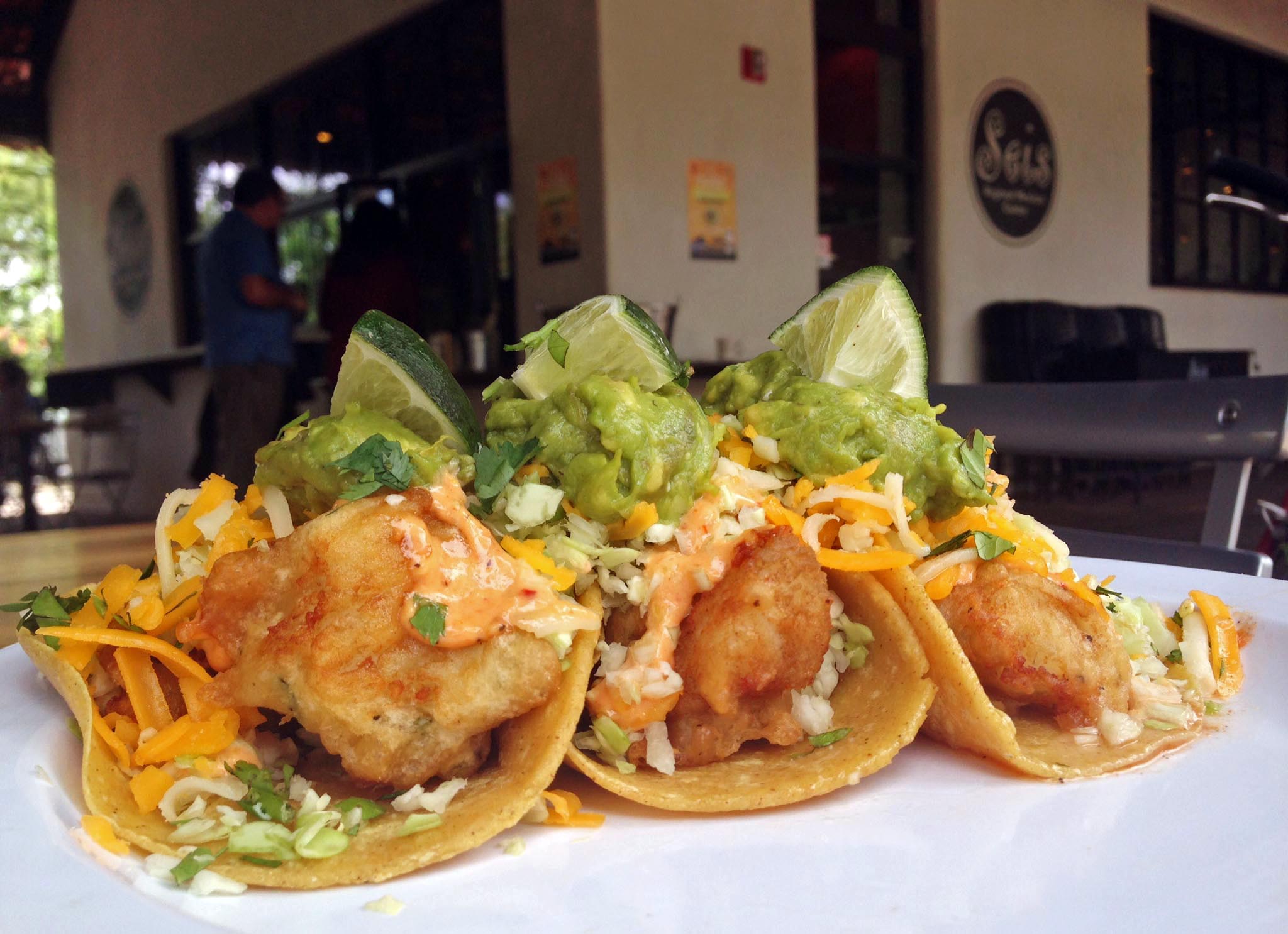 Fish Tacos at Seis Kitchen