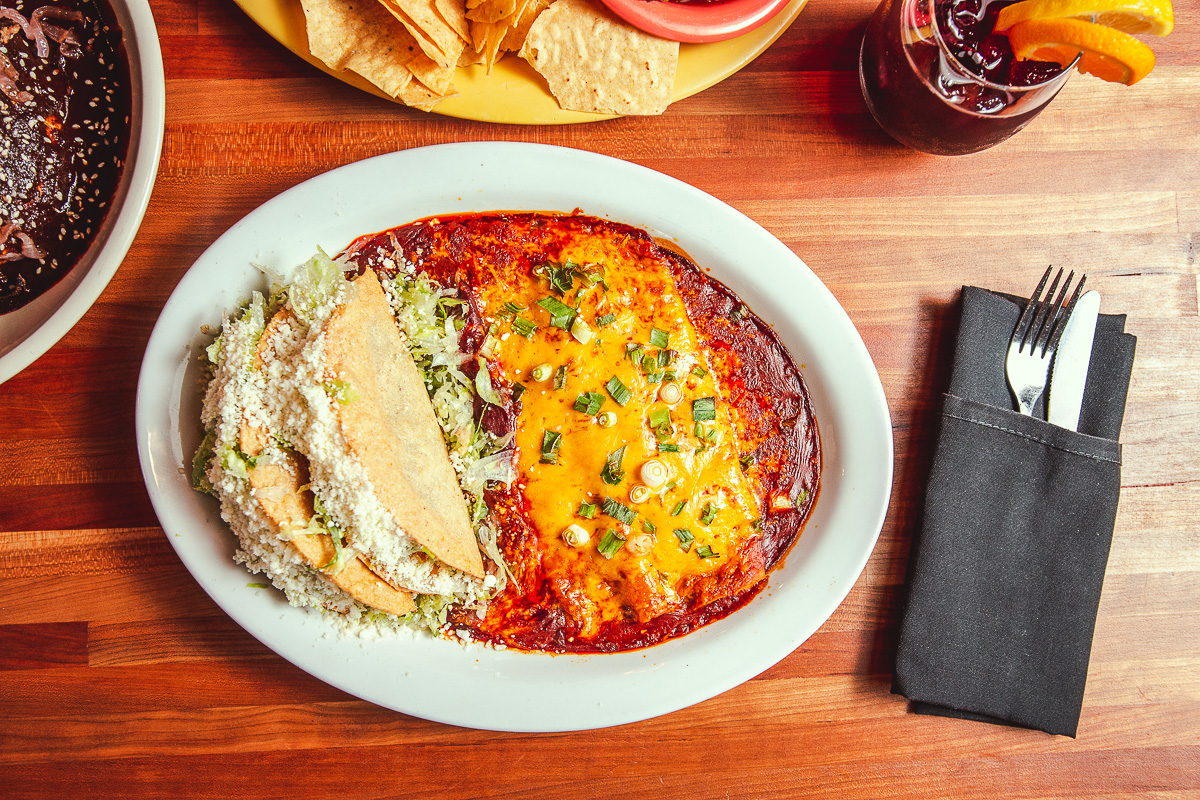 2 x 2 Plate with Patty Tacos and Enchiladas at El Torero