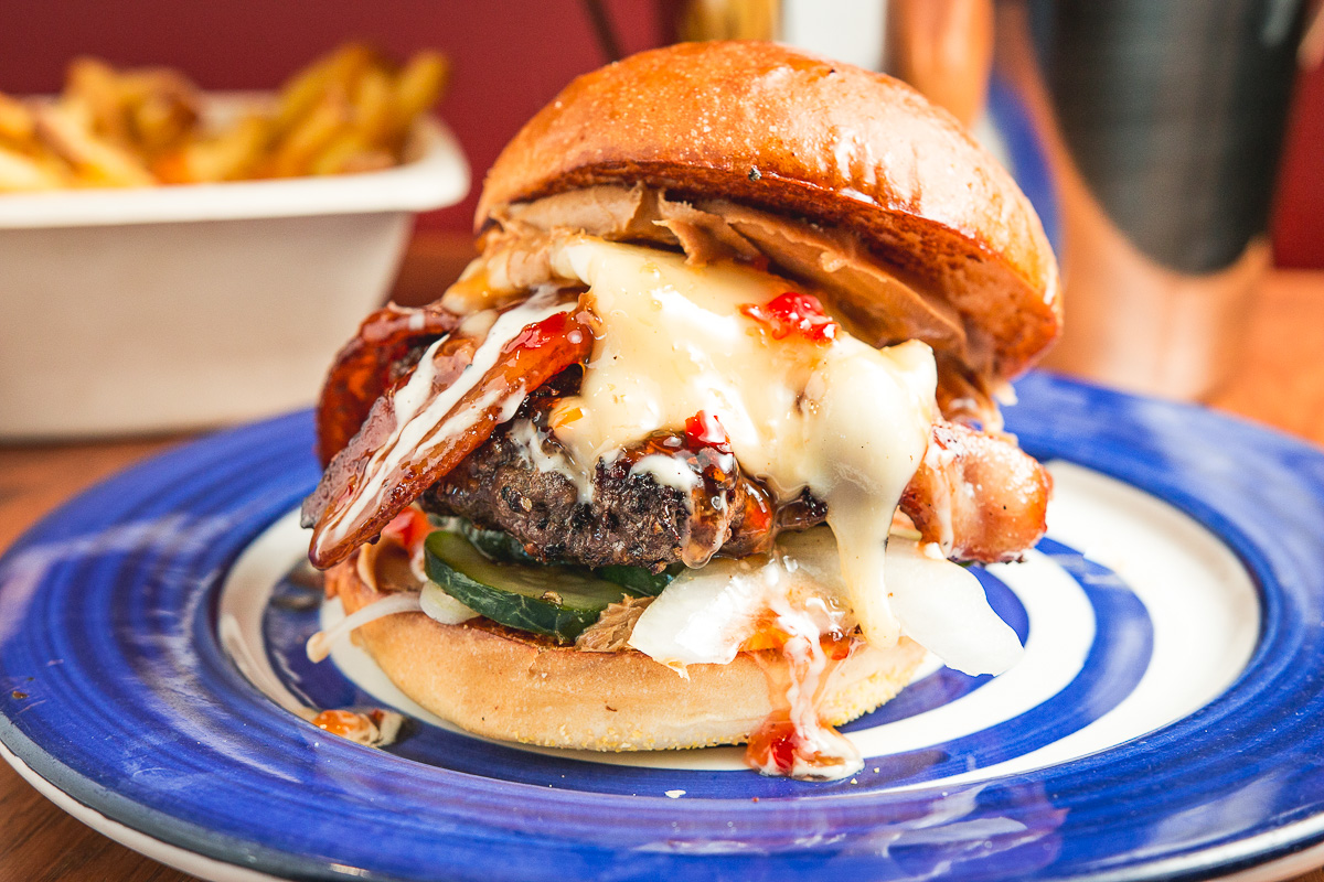 Funny Farm Hand Burger at Divine Bovine (Credit: Jackie Tran)