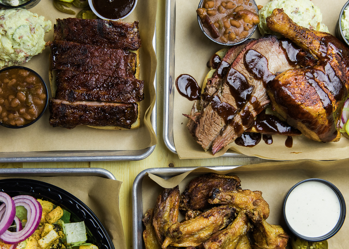 Ribs, Brisket, Chicken, and Wings at BBQ Rush (Credit: Taylor Noel Photography)