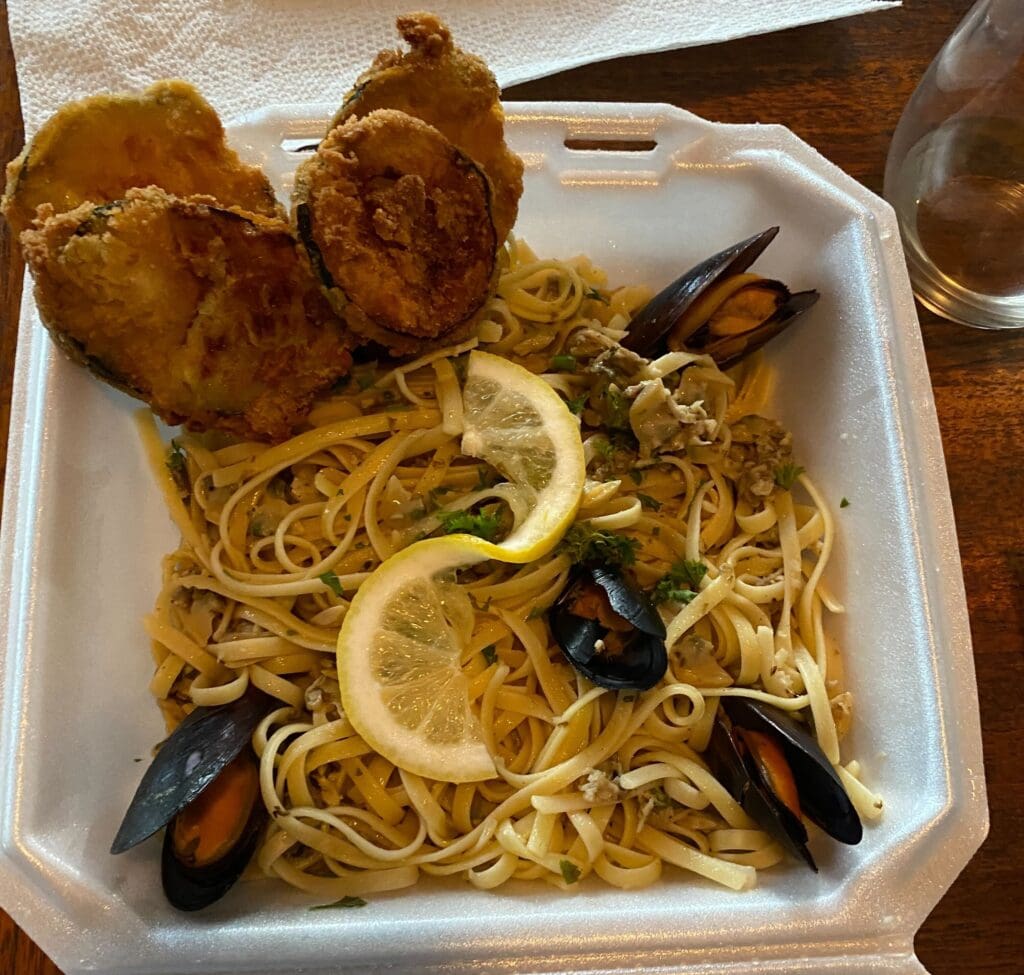 a plate of food on a table