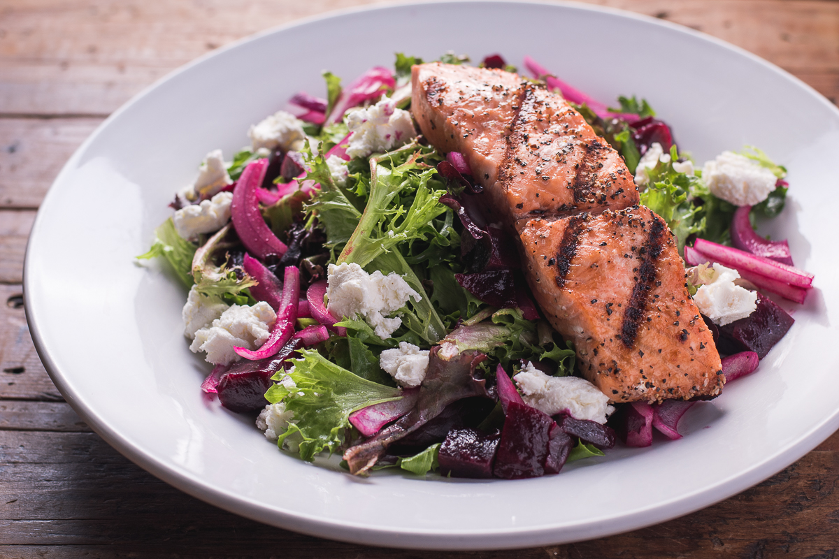 Salmon Salad at Ermanos Craft Beer & Wine Bar (Credit: Jackie Tran)
