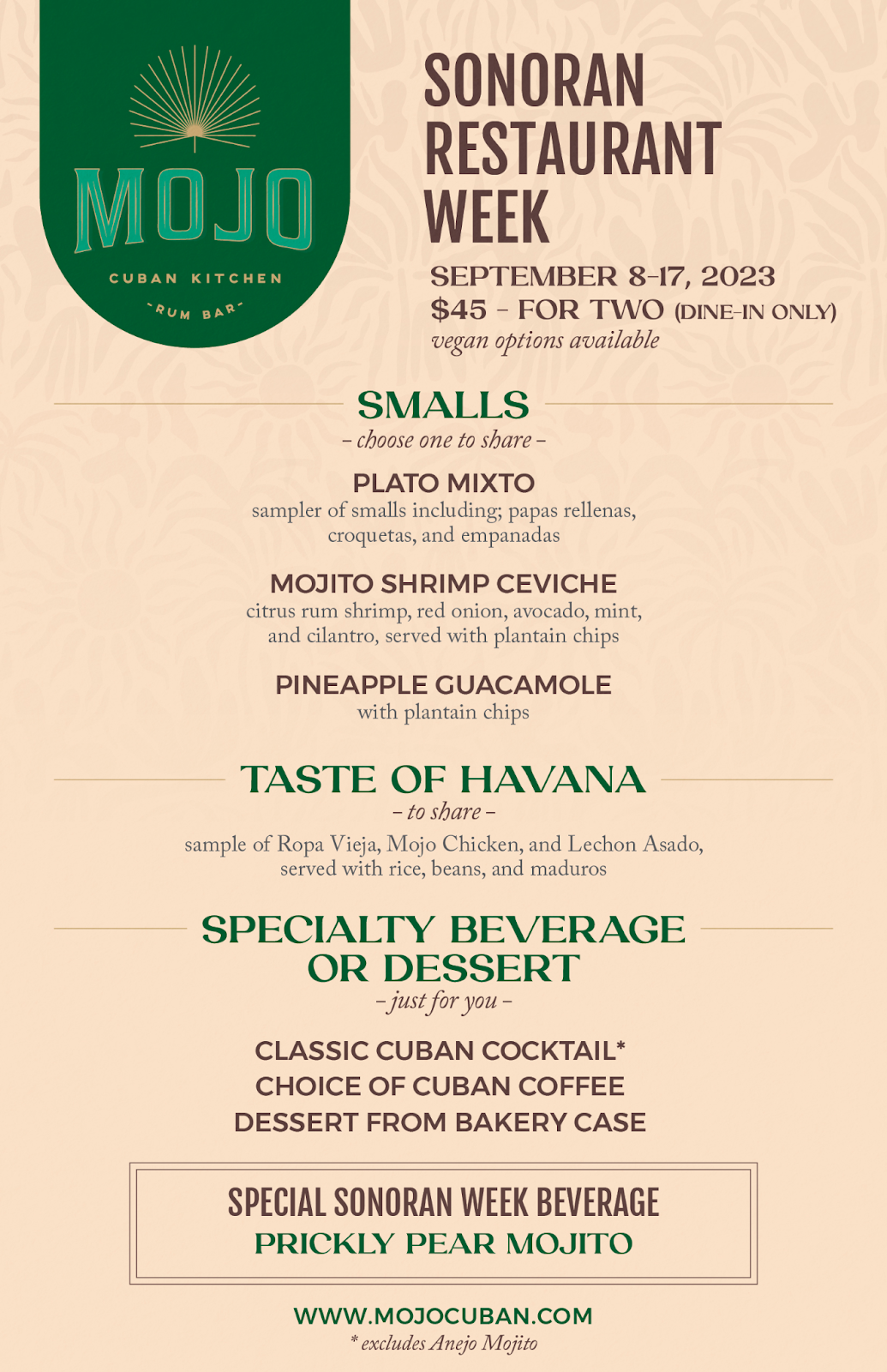 Thoughtfully curated prix-fixe menu at Sonoran restaurant week