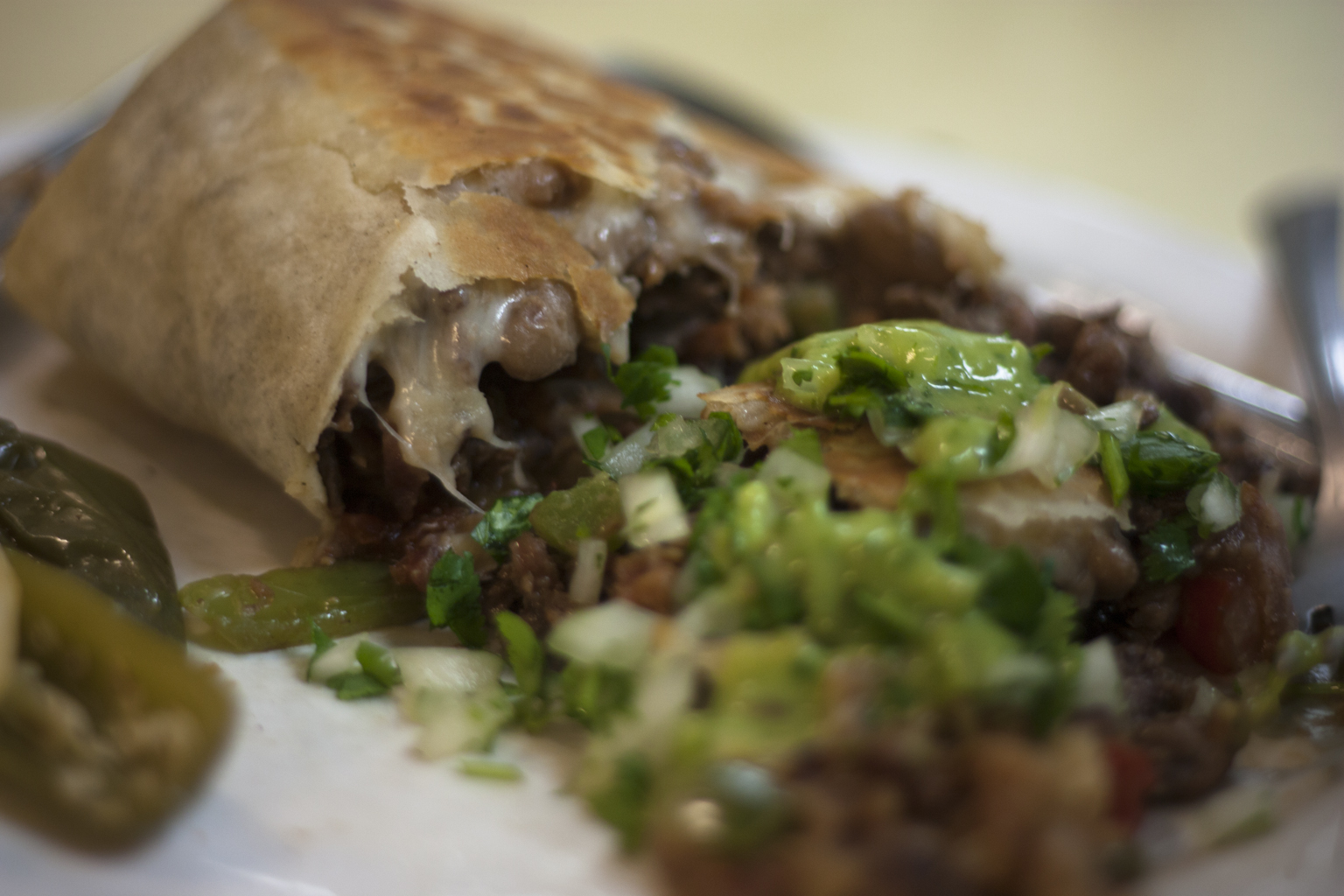 Carne asada burrito Francisco's style at Francisco's De La Noche