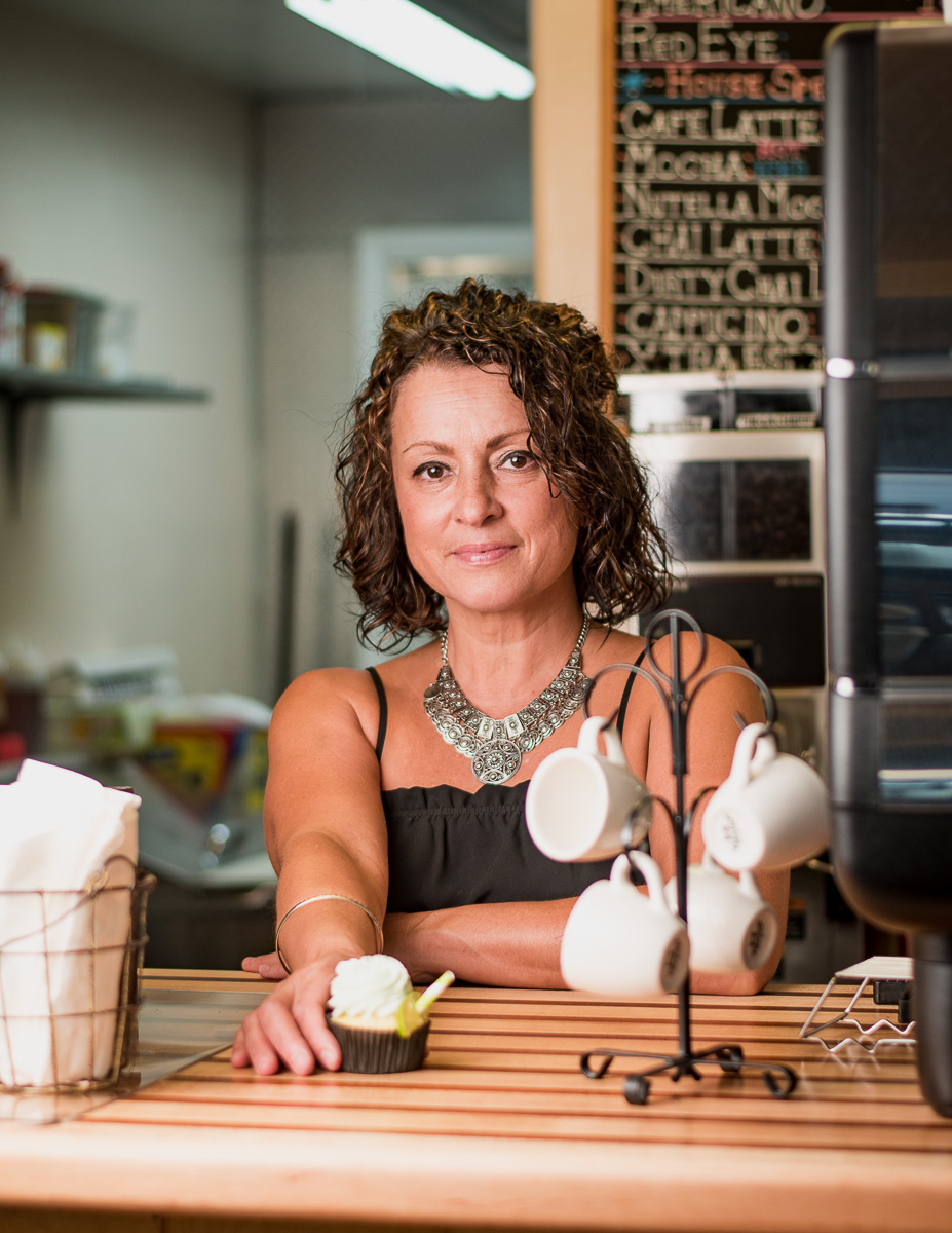 Cafe Marcel co-owner Sonia Carrington with a margarita cupcake (Credit: Jackie Tran)