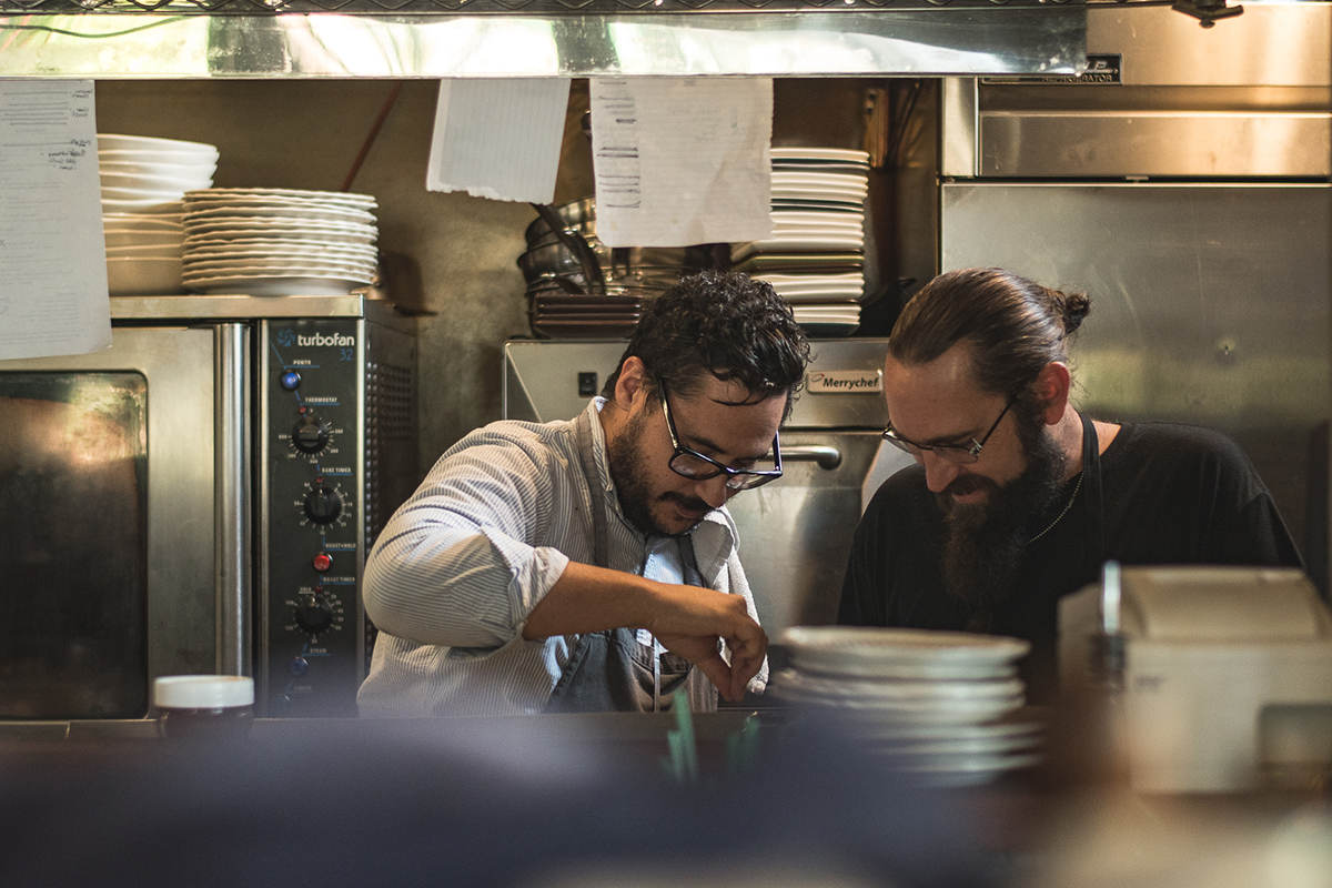 Executive chef Moody Elbarasi and chef de cuisine Chris McClain at the Coronet (Credit: Jackie Tran)
