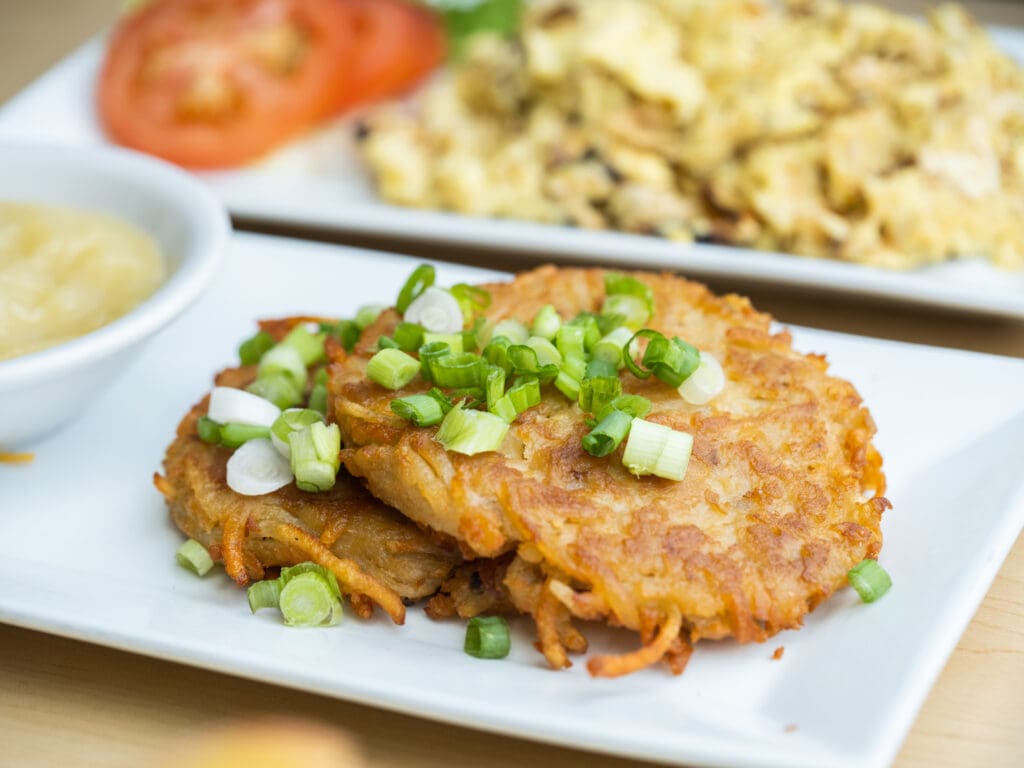 a plate of food on a table