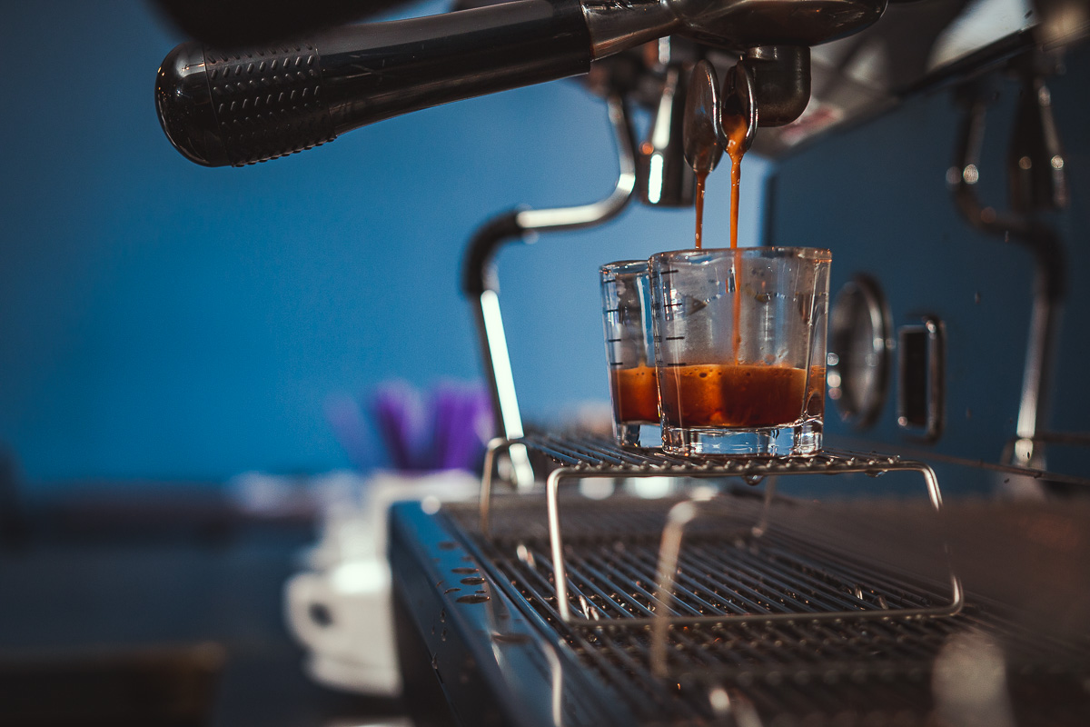 Espresso shots being pulled at Crema Coffee in Marana