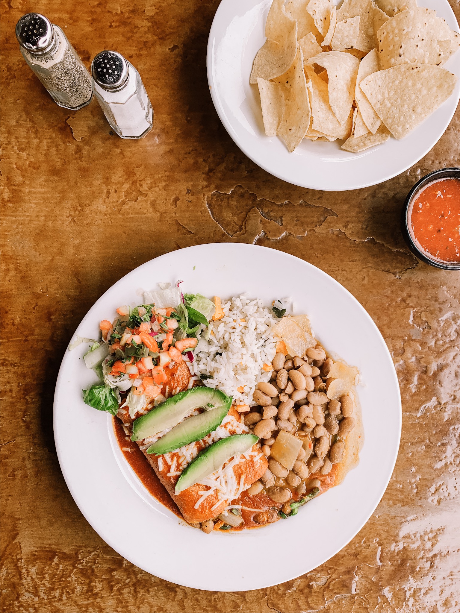 Vegan Nopalito Enchiladas at El Charro Cafe