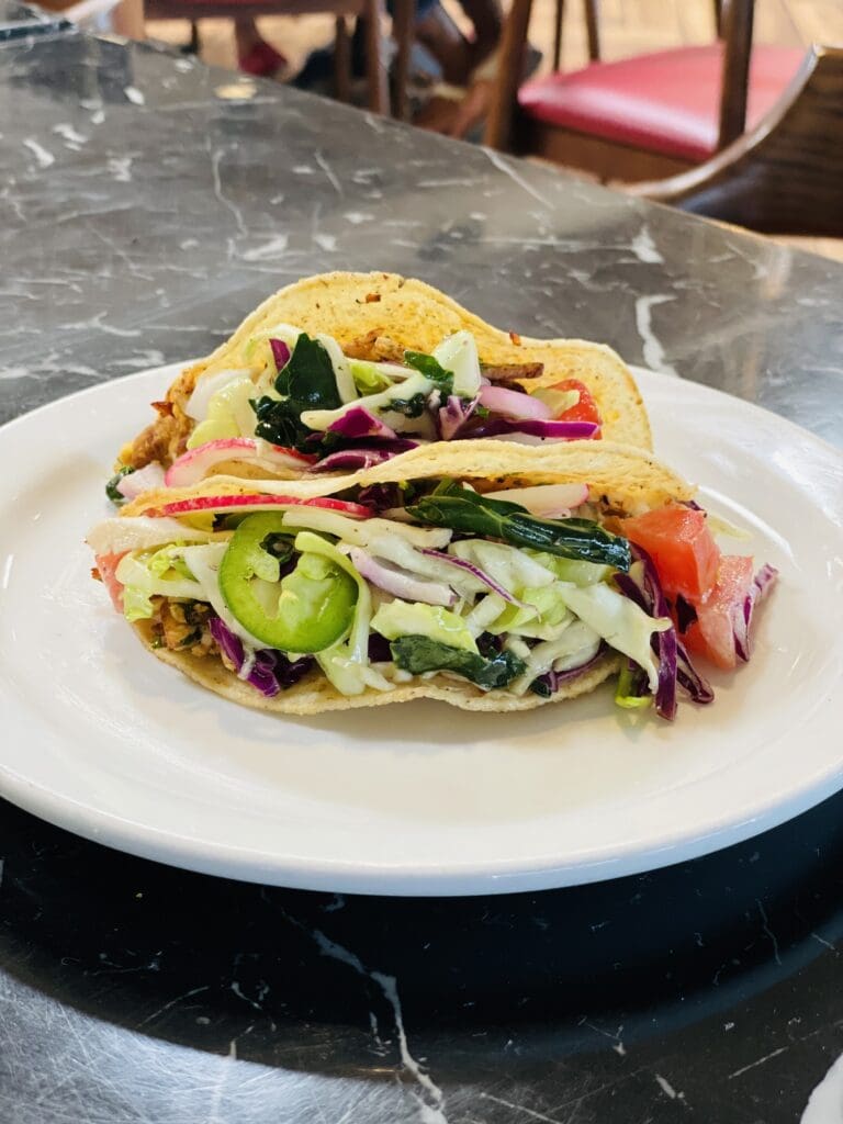 a plate of food on a table
