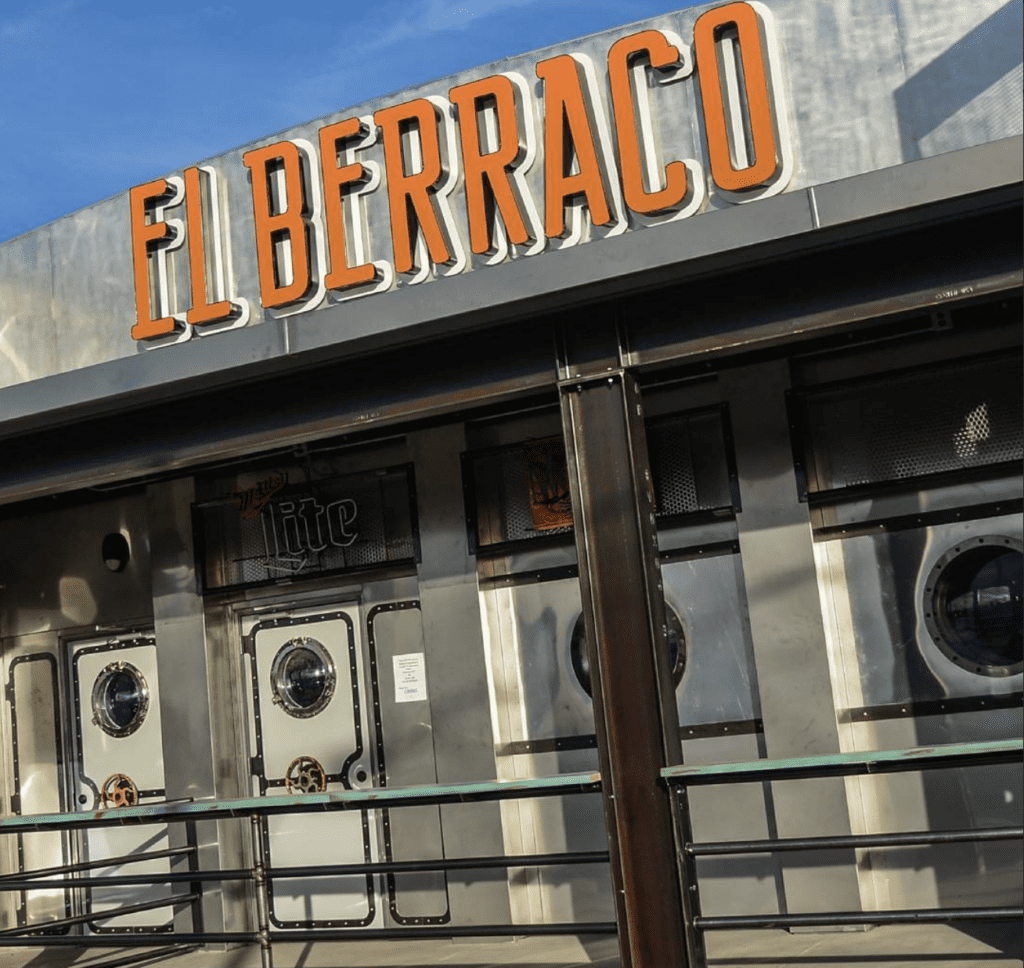 a sign above a store