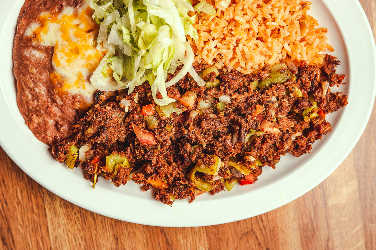 Carne Seca Combination Plate at El Minuto Cafe