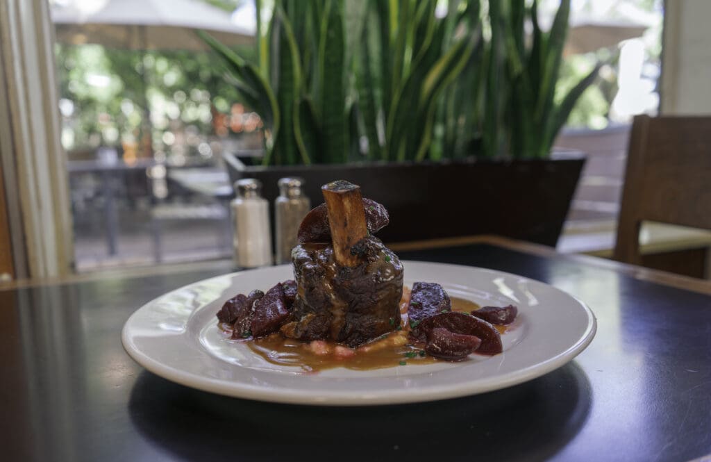 a plate of food on a table