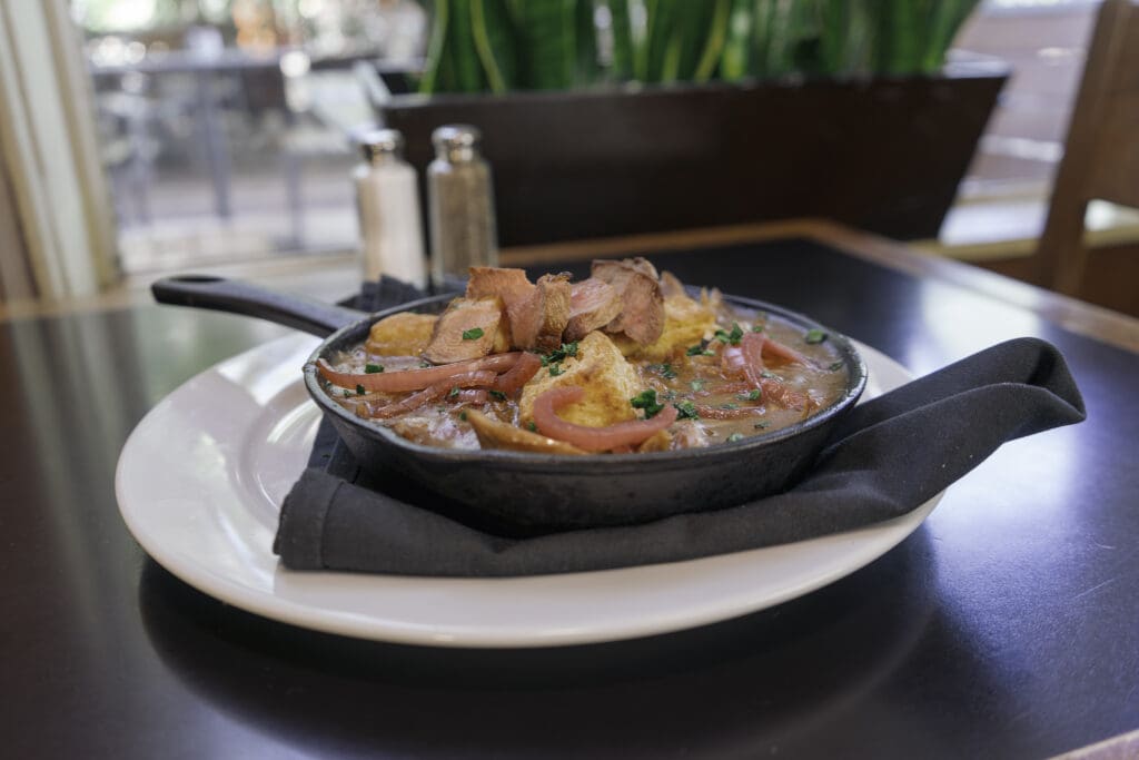 a plate of food on a table