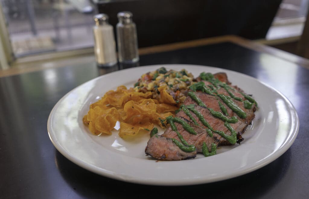 a plate of food on a table