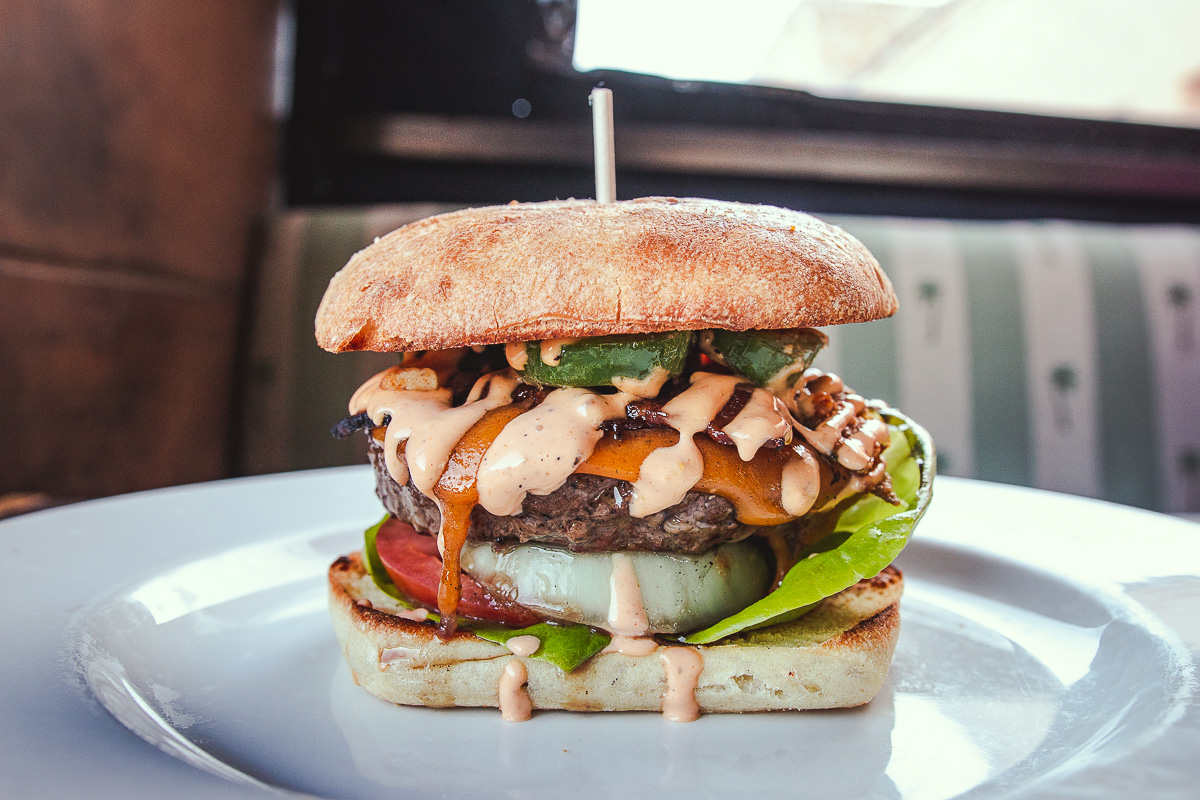 Burger at Fini's Landing