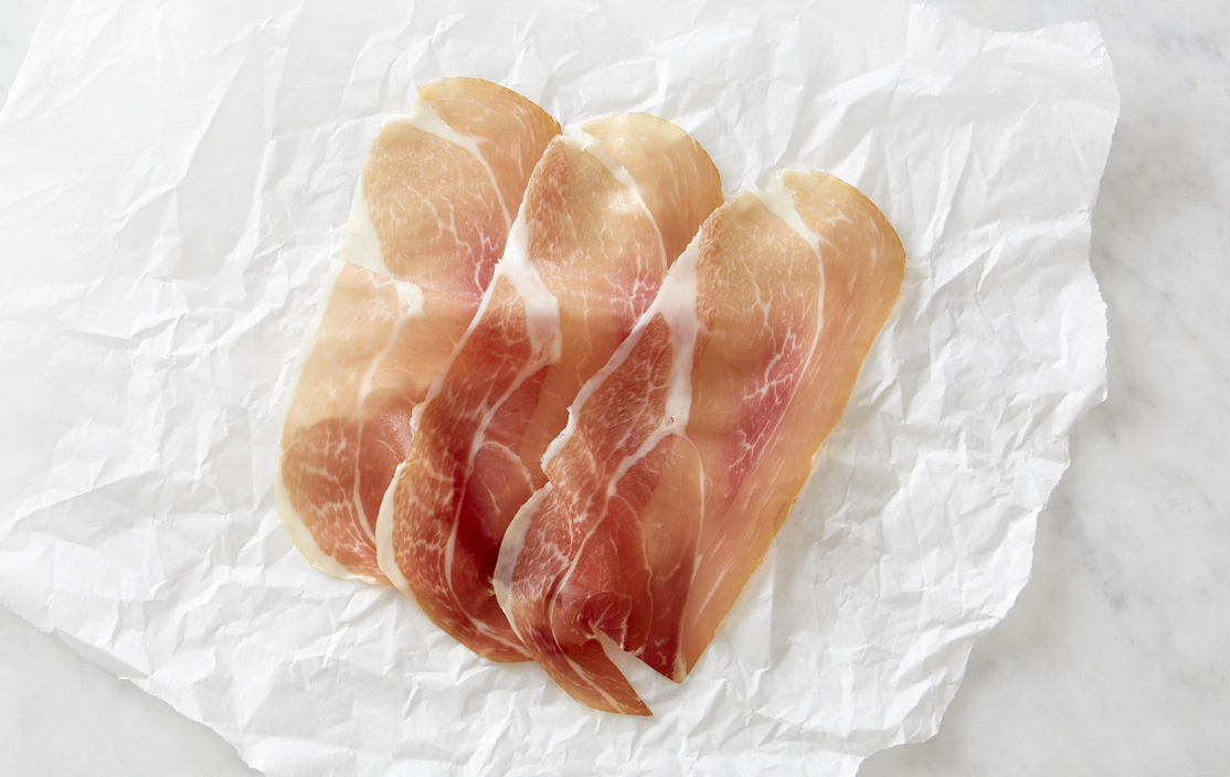 Sliced Prosciutto Americano from La Quercia (Credit: Adam Albright)