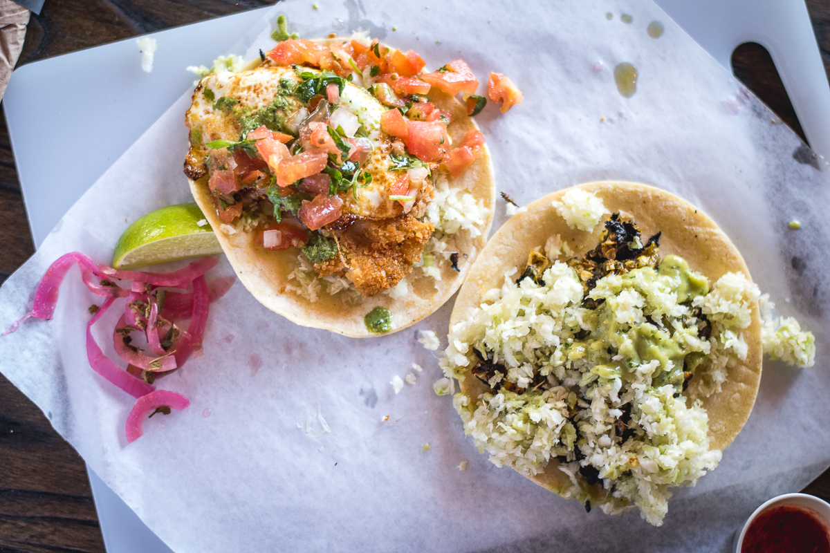 A.M. Taco and Rajas Taco at BOCA Tacos y Tequila (Credit: Jackie Tran)