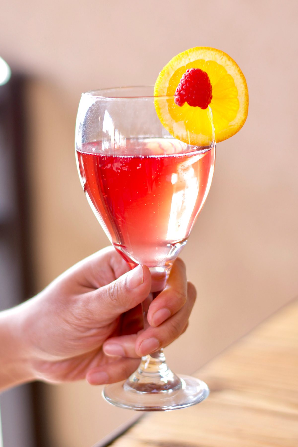 French Raspberry Mimosa at Ghini's French Caffe