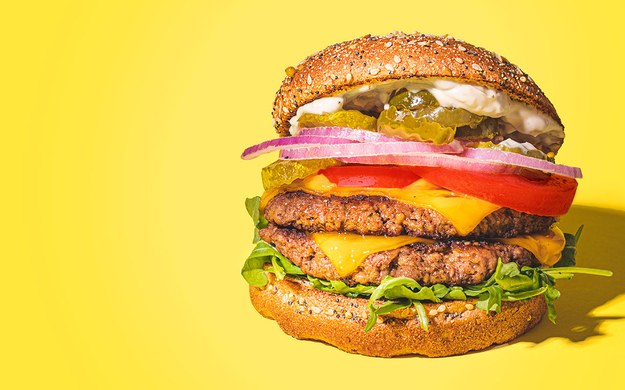 Classic Double Burger from Goodness Fresh Food & Juice Bar