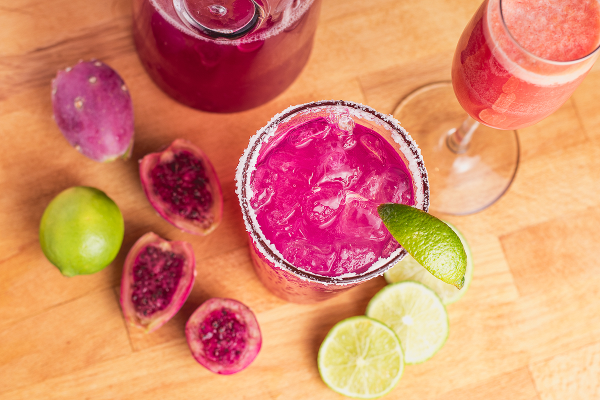 Prickly Pear Margarita & Prickly Pear Mimosa at Tohono Chul Garden Bistro (Credit: Jackie Tran)