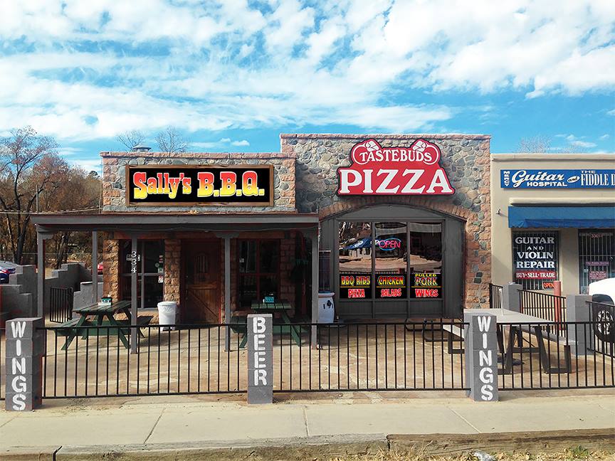 (Credit: Sally's BBQ and Tastebud's Pizza)
