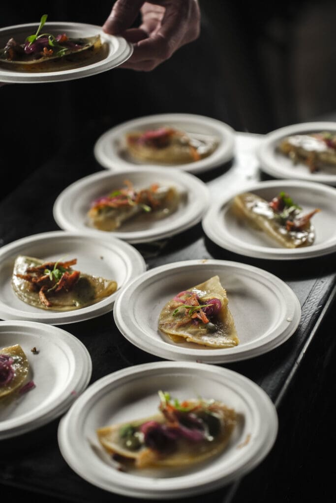 a bowl of food on a table