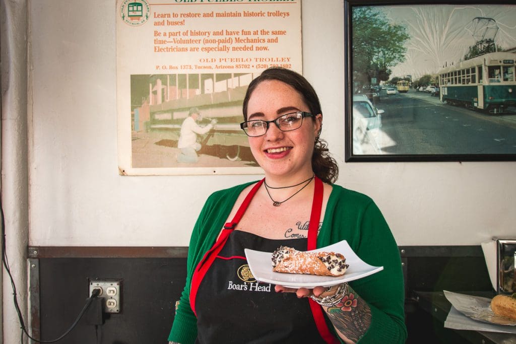 Kyler Myers at 4th Avenue Delicatessen in February 2020 (Photo by Jackie Tran)