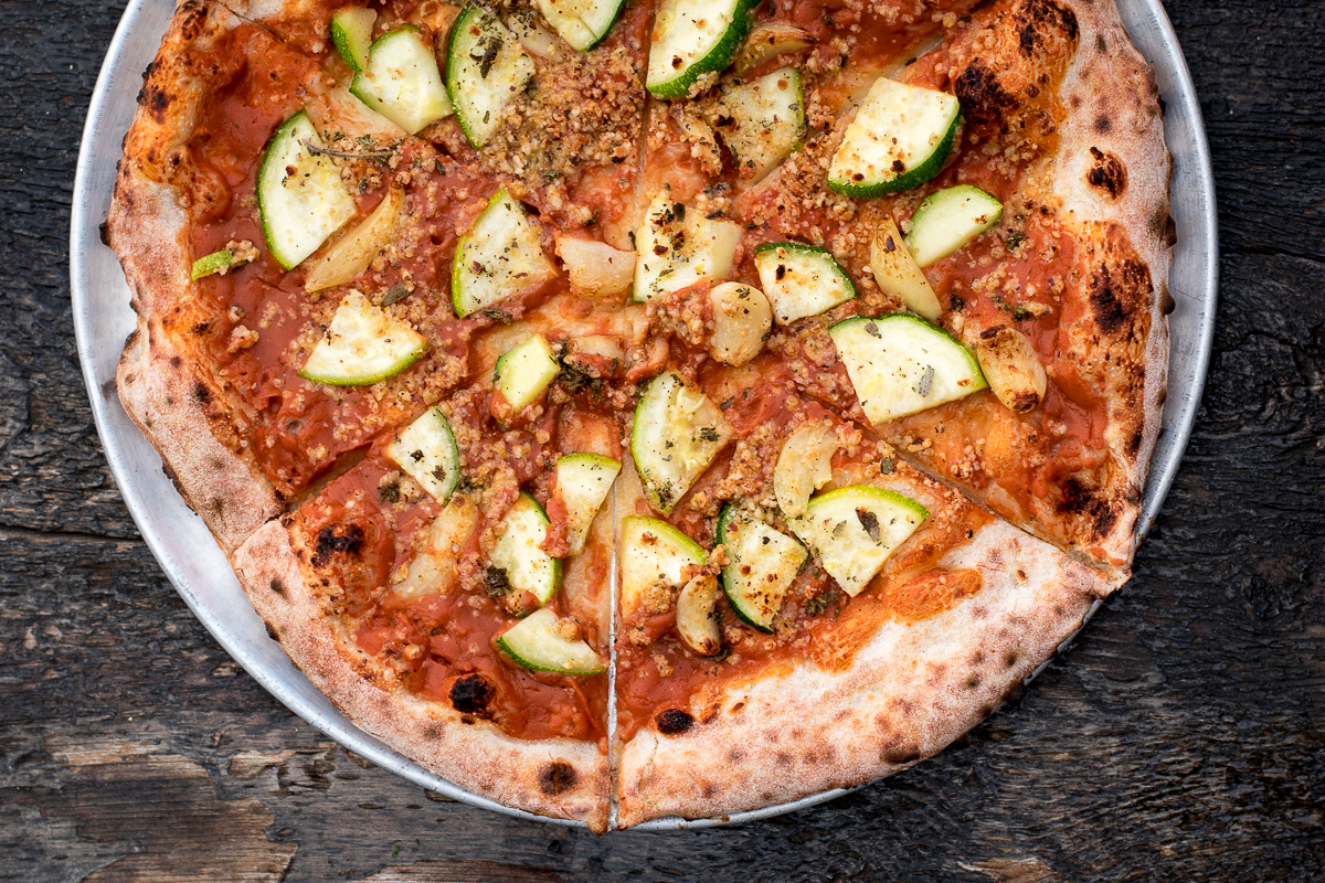 Vegan Za Zucca pizza at Falora (Credit: Jackie Tran)