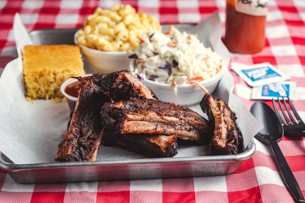 a tray of food on a plate