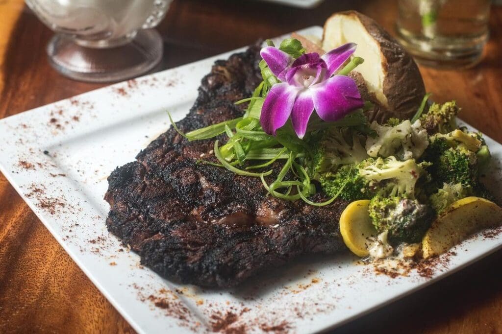 a plate of food on a table