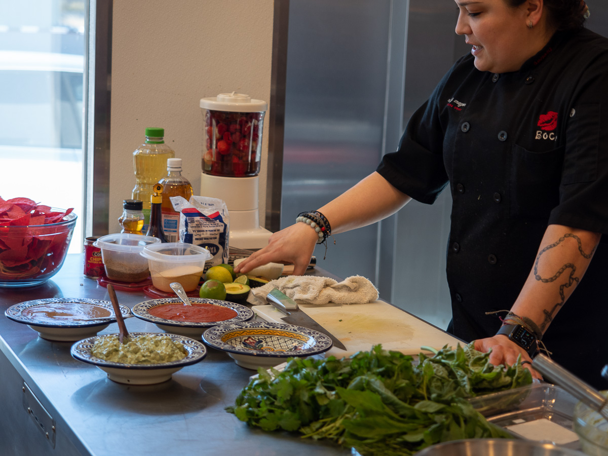 Maria Mazon teaching at Flying Aprons Tucson (Credit: Miles David Scott)