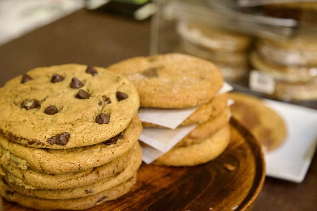 a close up of food on a table