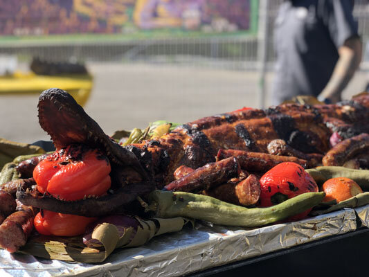 a tray of food