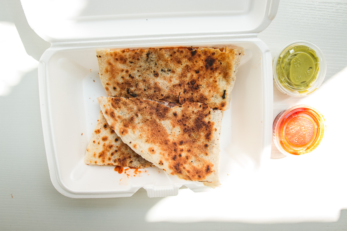 Quesadilla with Champiñones Pibil at Tanias 33