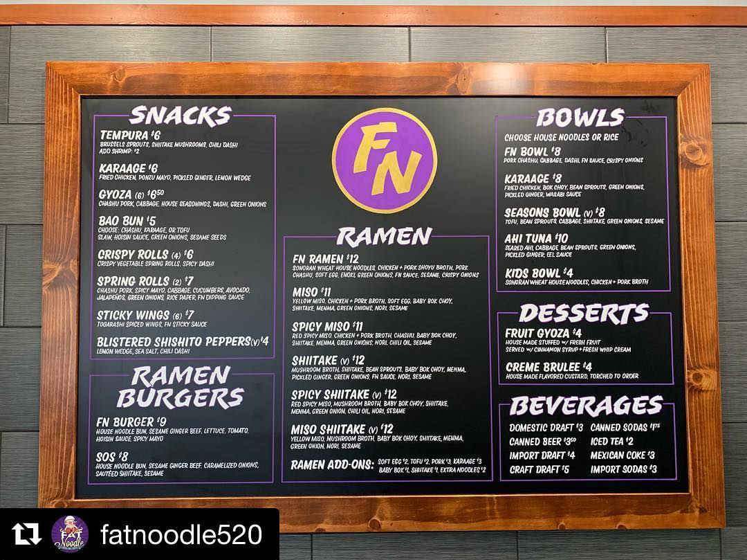 Fat Noodle Menu Board  by Modern Aquarian