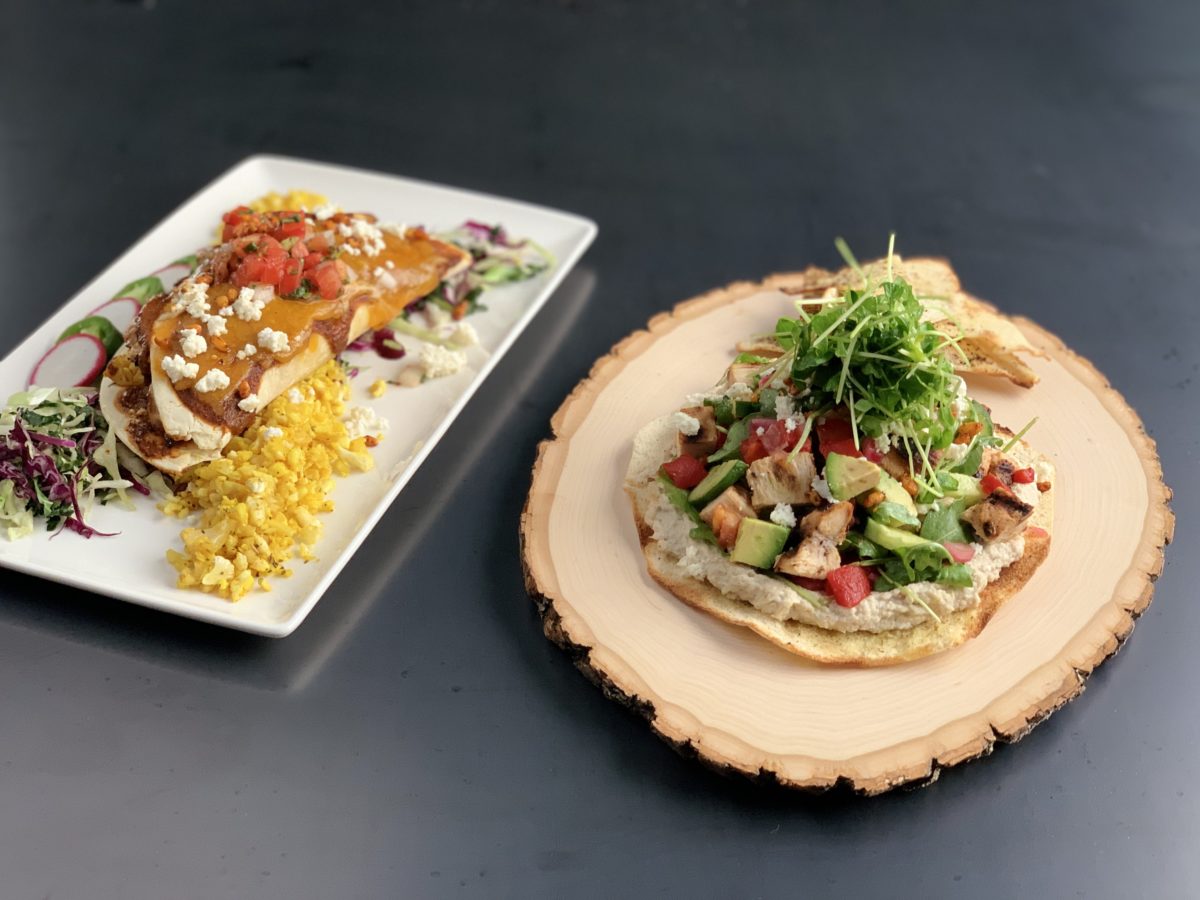 Chicken Avocado Pita Tostada and Medchilada