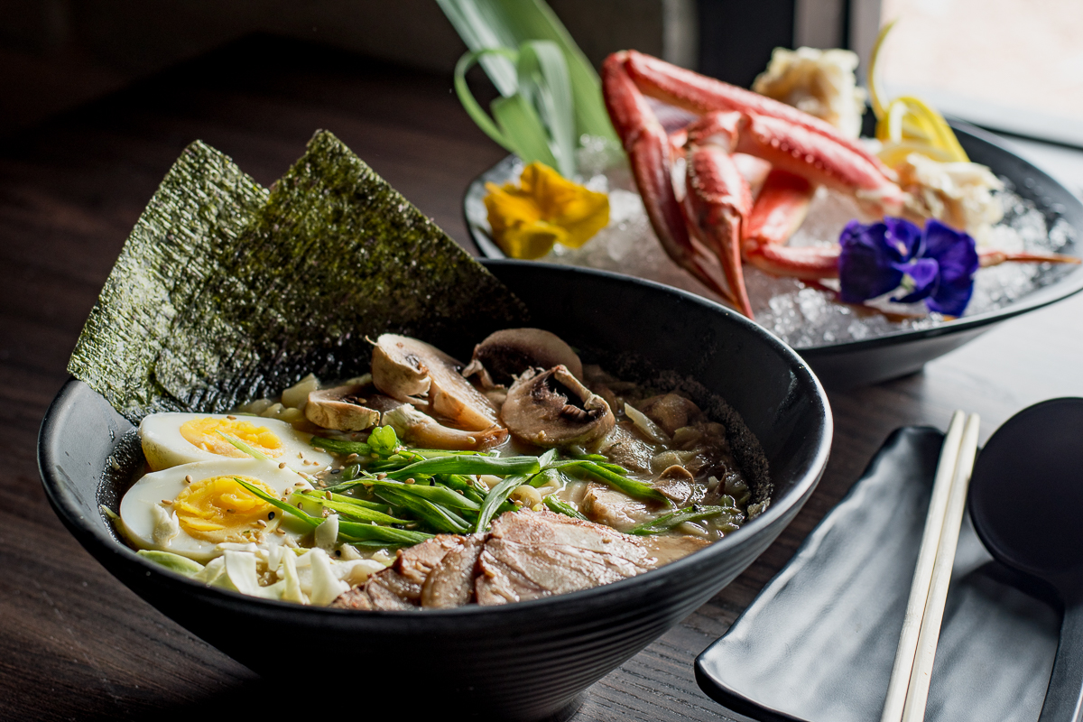 Miso ramen and crab legs at Izumi (Credit: Jackie Tran)