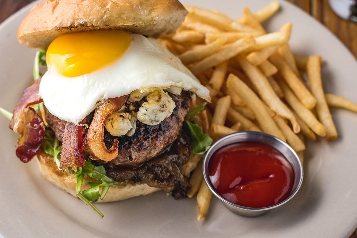 Bleu Cheese Brunch Burger at the Dutch Eatery & Refuge (Credit: Jackie Tran)
