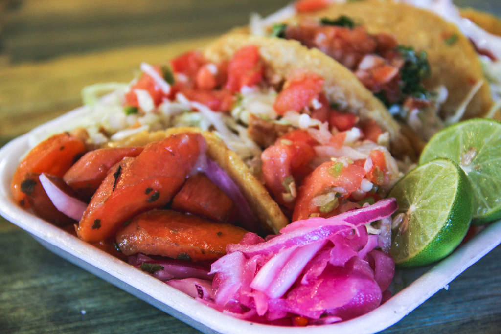 Pickled vegetables and tacos at Taqueria Pico de Gallo (Credit: Gloria Knott)