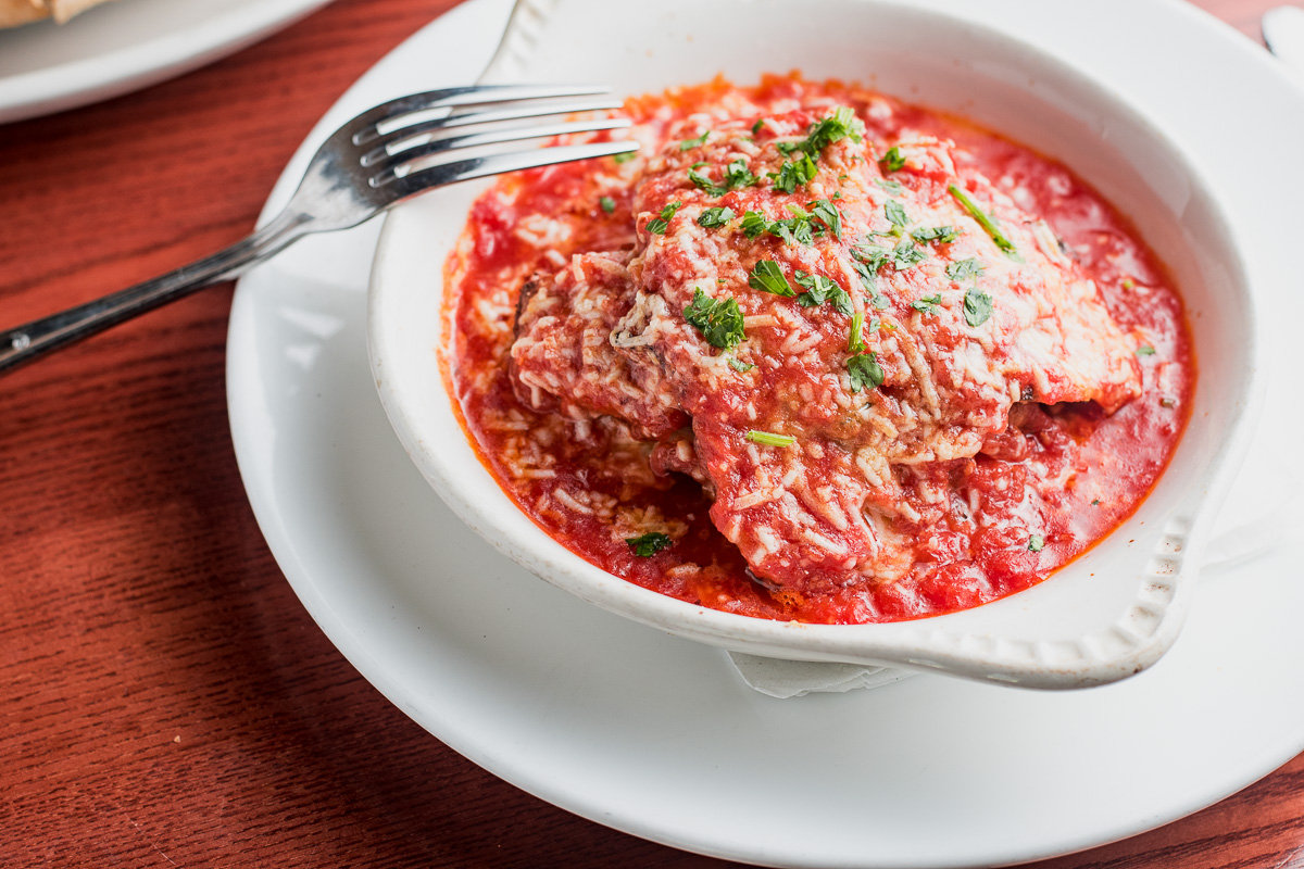 Eggplant Parmesan at Scordato's Pizzeria (Credit: Jackie Tran)