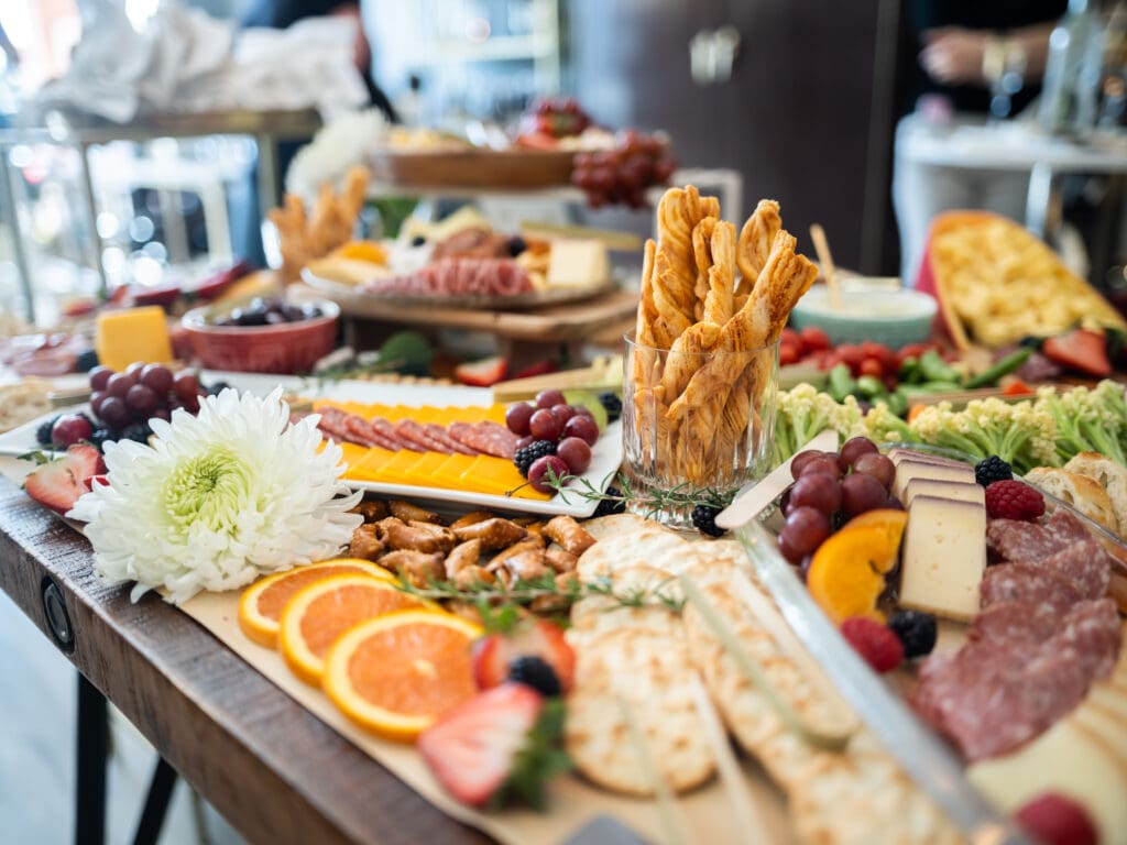 a bunch of food on a table
