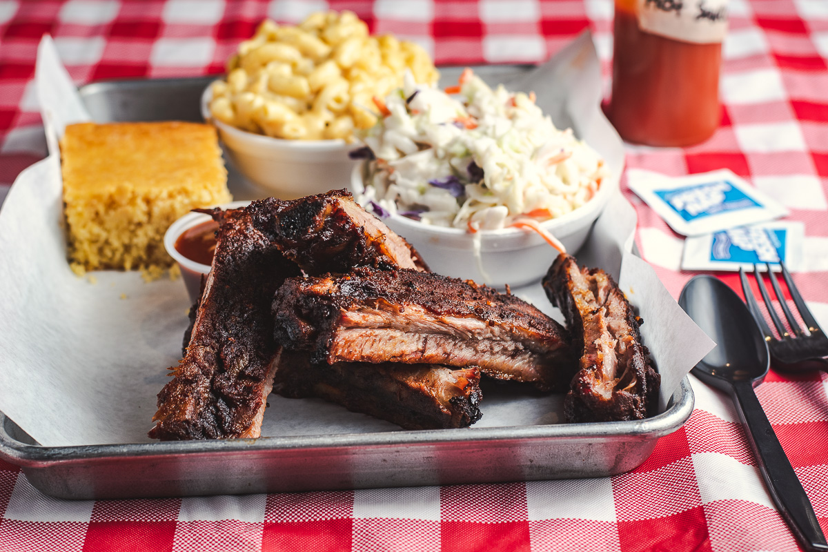St. Louis pork ribs at Ken's Hardwood Barbecue (Credit: Jackie Tran)