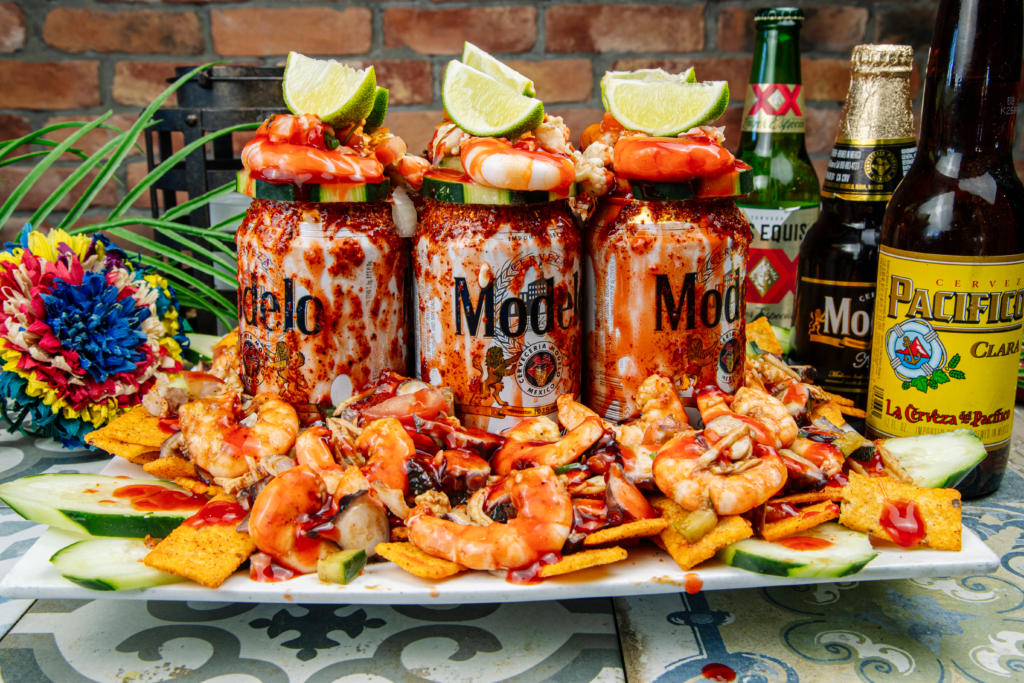 a tray of food on a table
