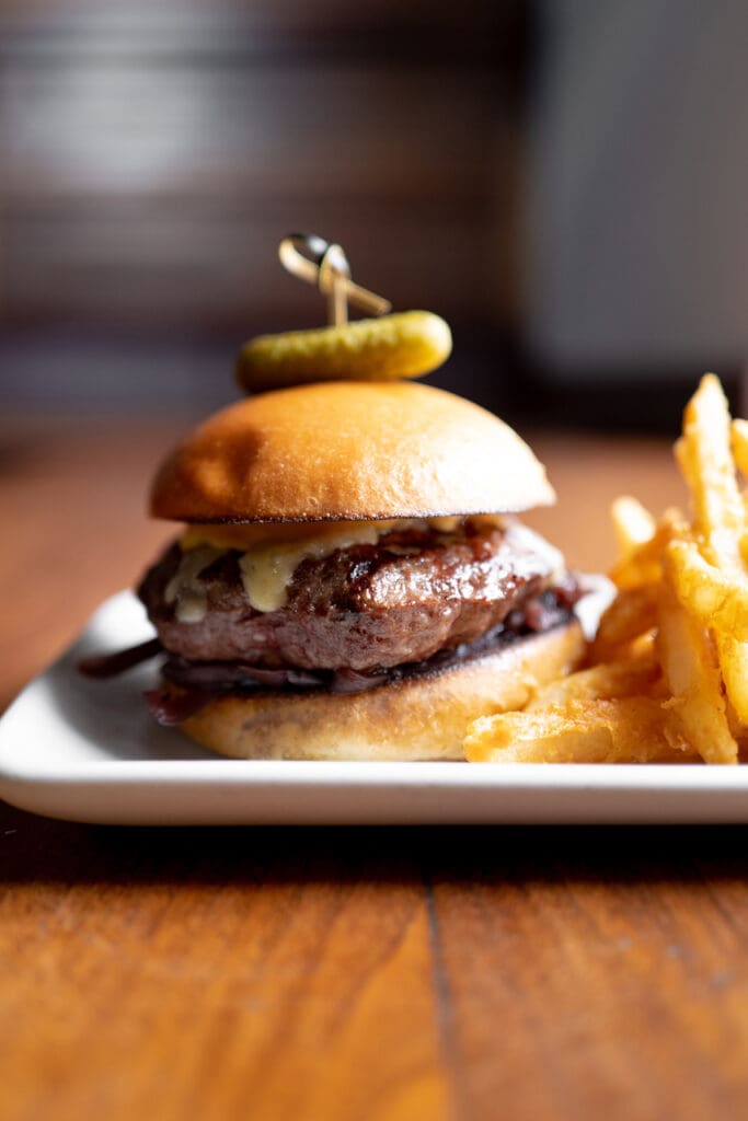 a close up of food on a plate