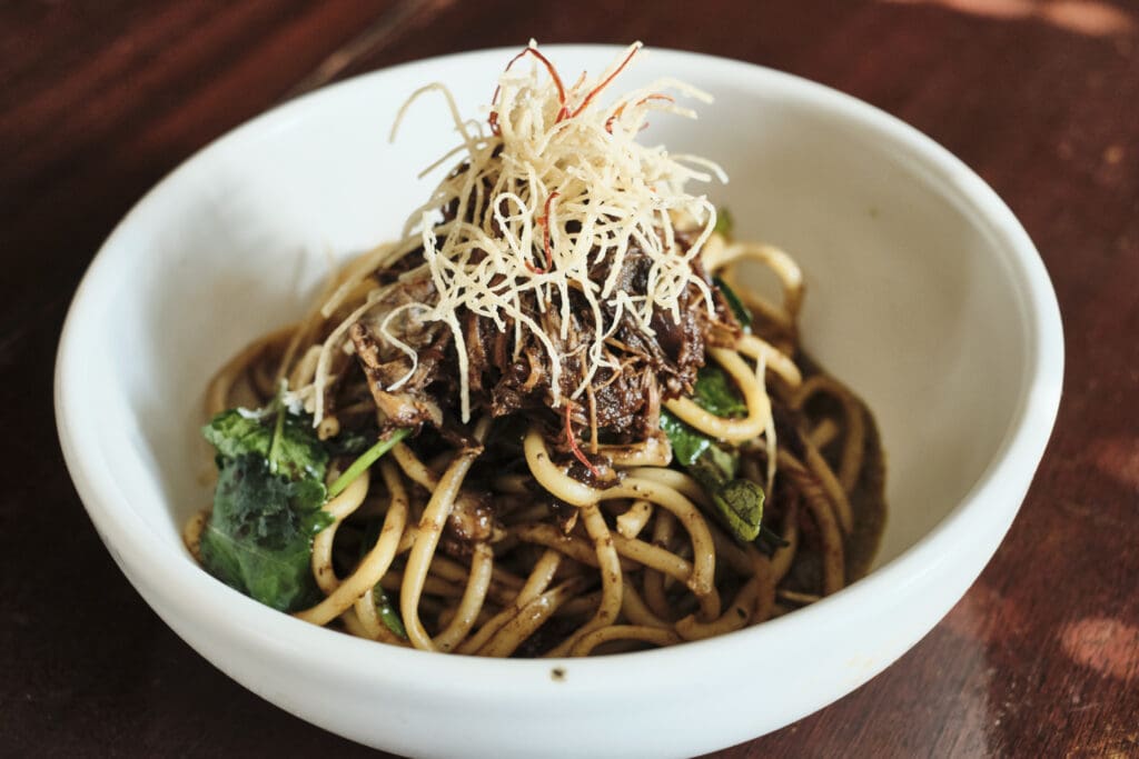 a bowl of food on a plate