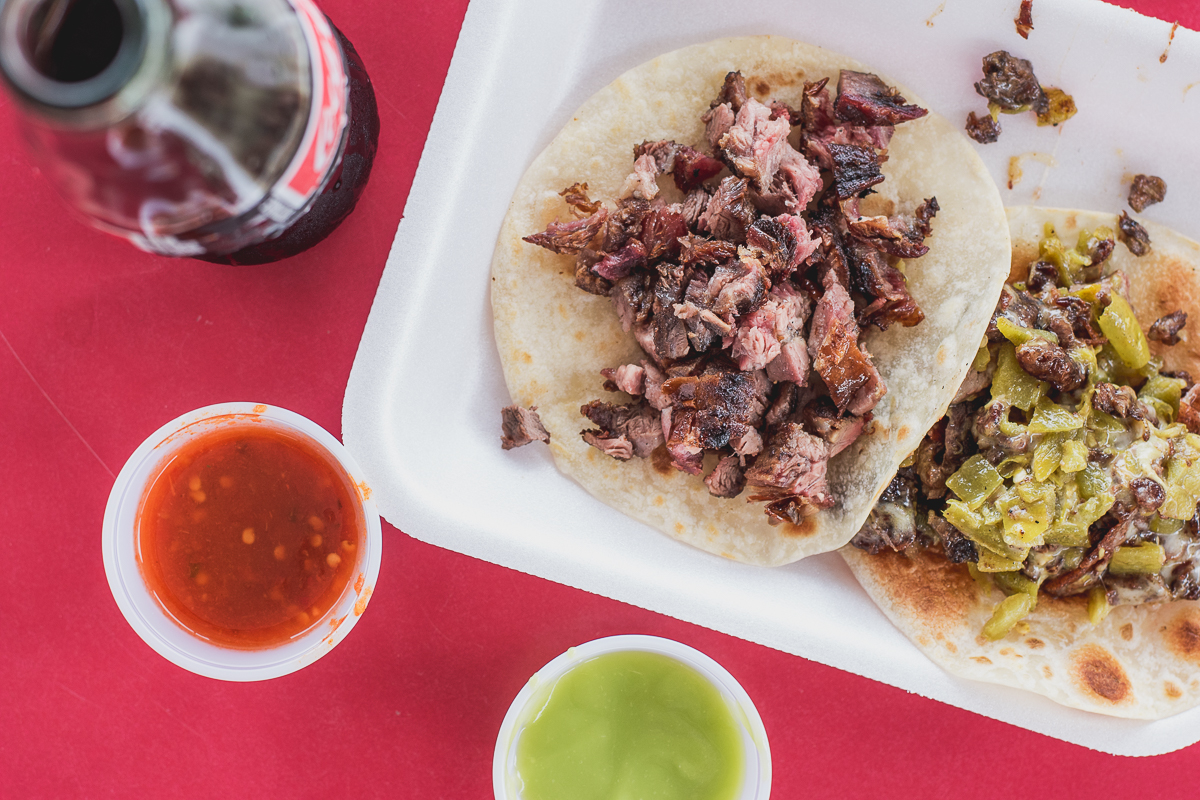 Taco Rasurado and Taco Hass at Tacos Apson (Credit: Jackie Tran)