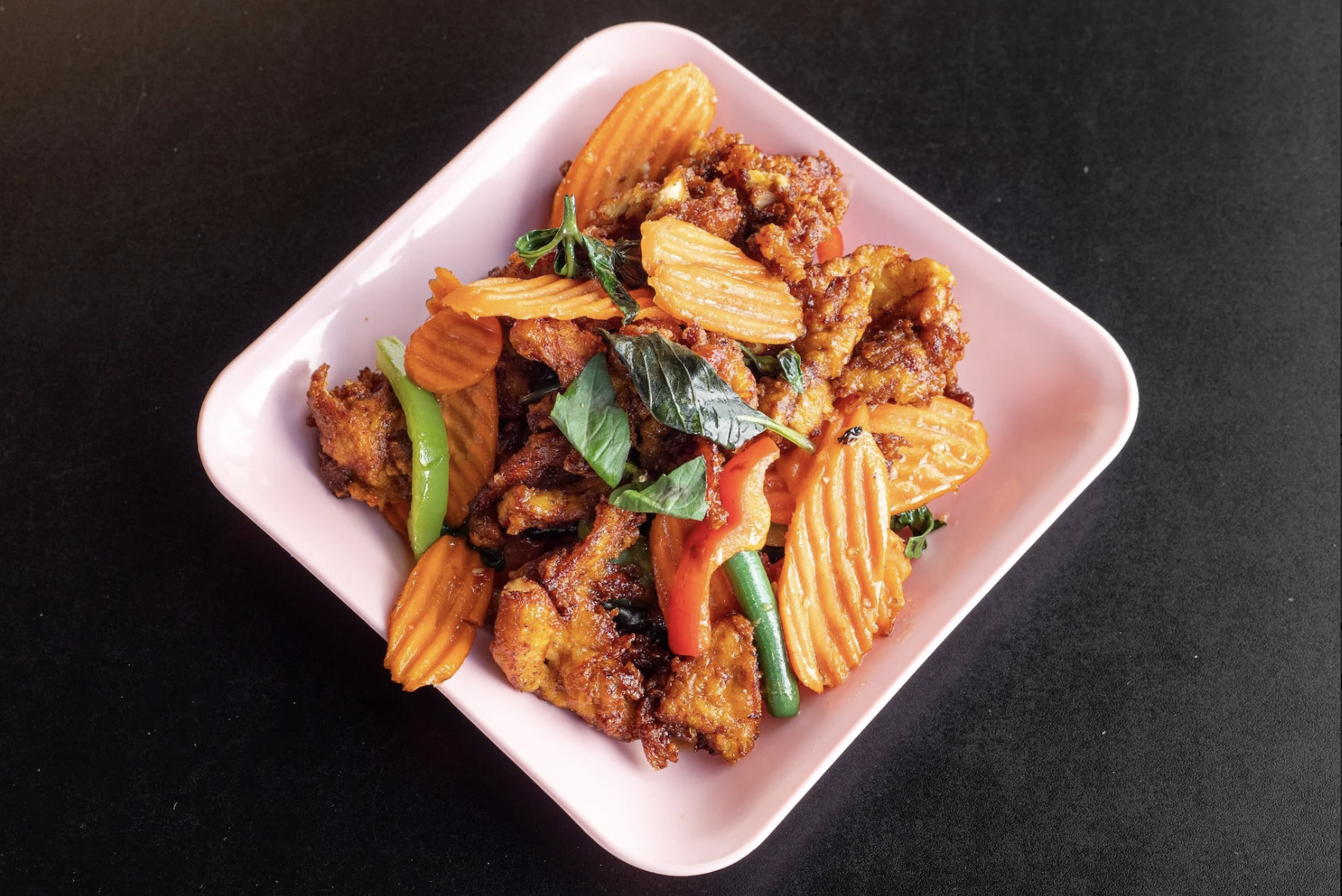 Spicy Crispy Chicken Basil at Tuk Tuk Thai