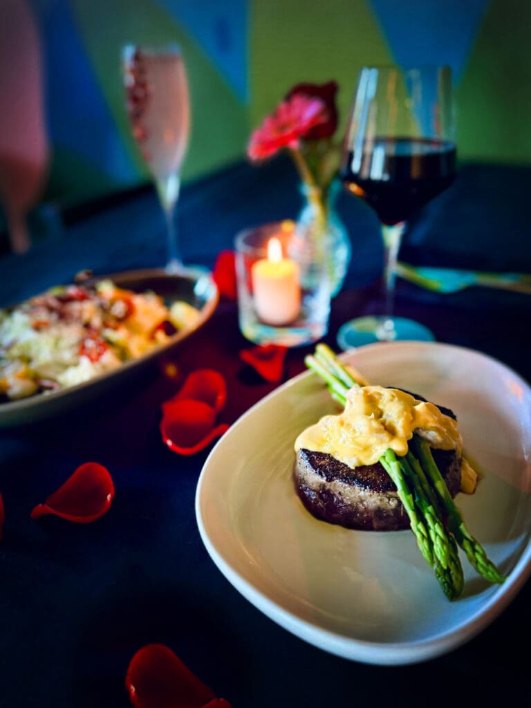 a plate of food on a table