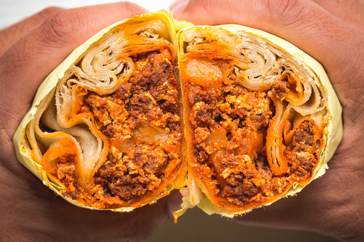 Chorizo, egg, and potato burro from Anita Street Market